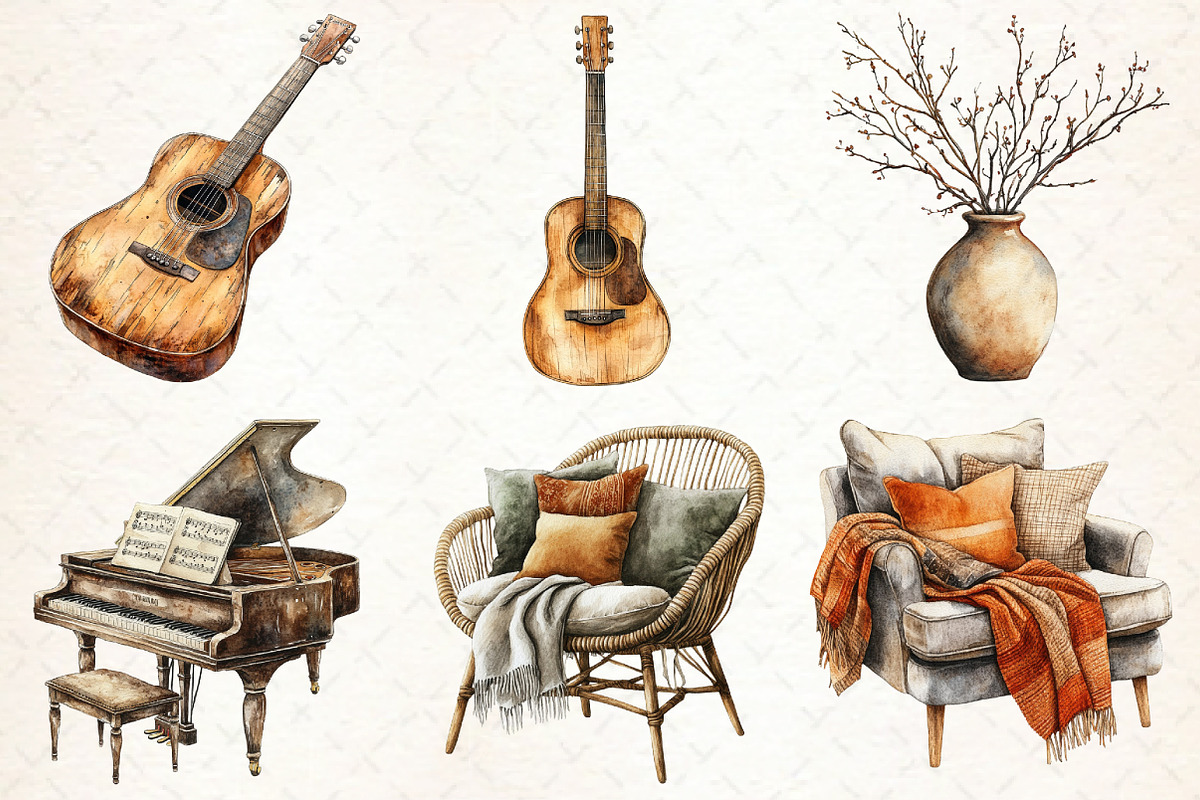 Watercolor Winter Cozy Clipart, an Illustration by Libby Wishes (Photo 7 of 7)