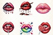 Valentine Lips Sublimation Clipart, an Illustration by DreamCafeArt (Thumbnail 3 of 3)