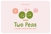Two Peas Handwritten Playful Font, a Sans Serif Font by Forth and Wild (Thumbnail 1 of 6)