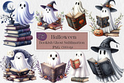 Bookish Ghost Sublimation Clipart, an Illustration by Creative Art (Thumbnail 1 of 4)