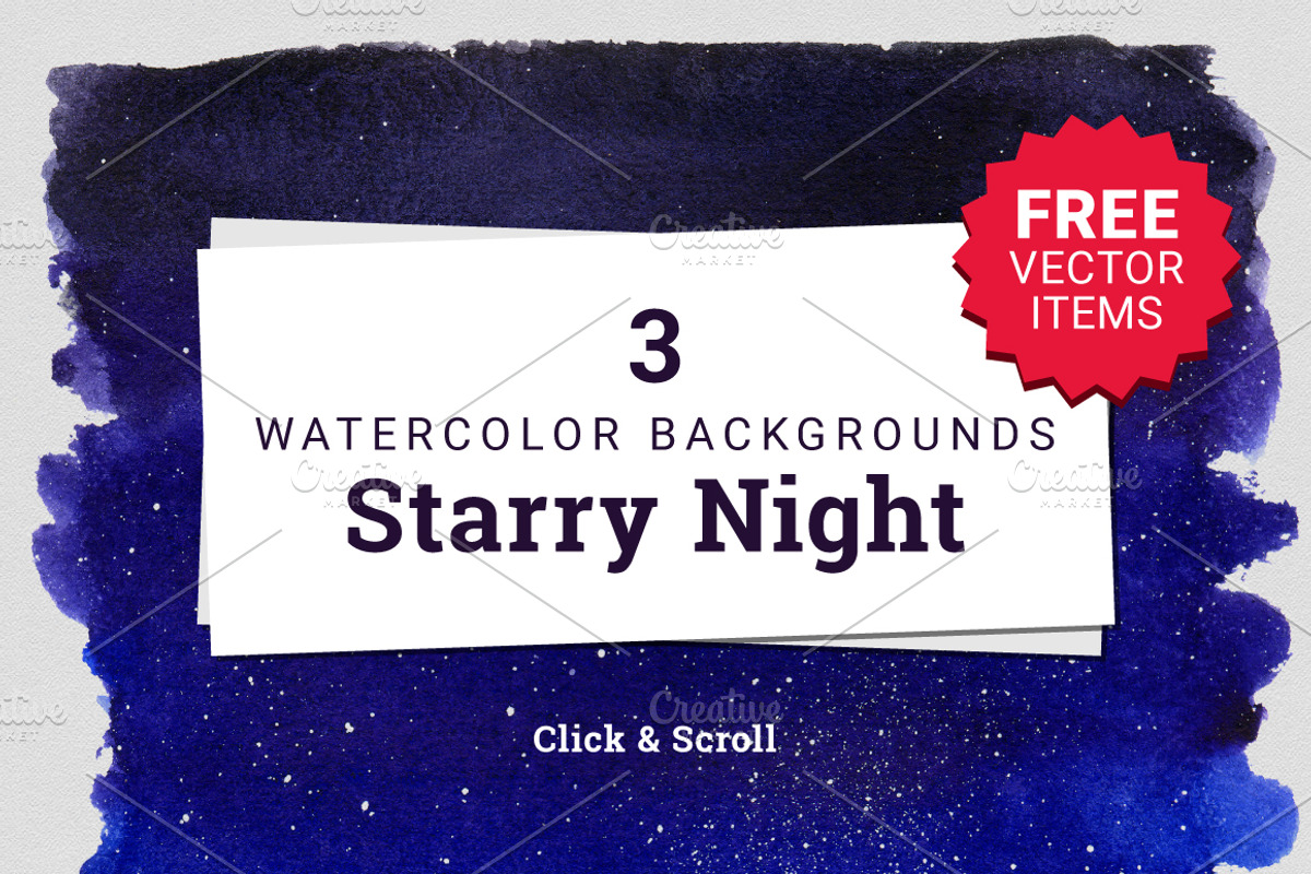 3 Watercolor Textures Starry Night, a Texture Graphic by Anne Elster Design (Photo 1 of 4)