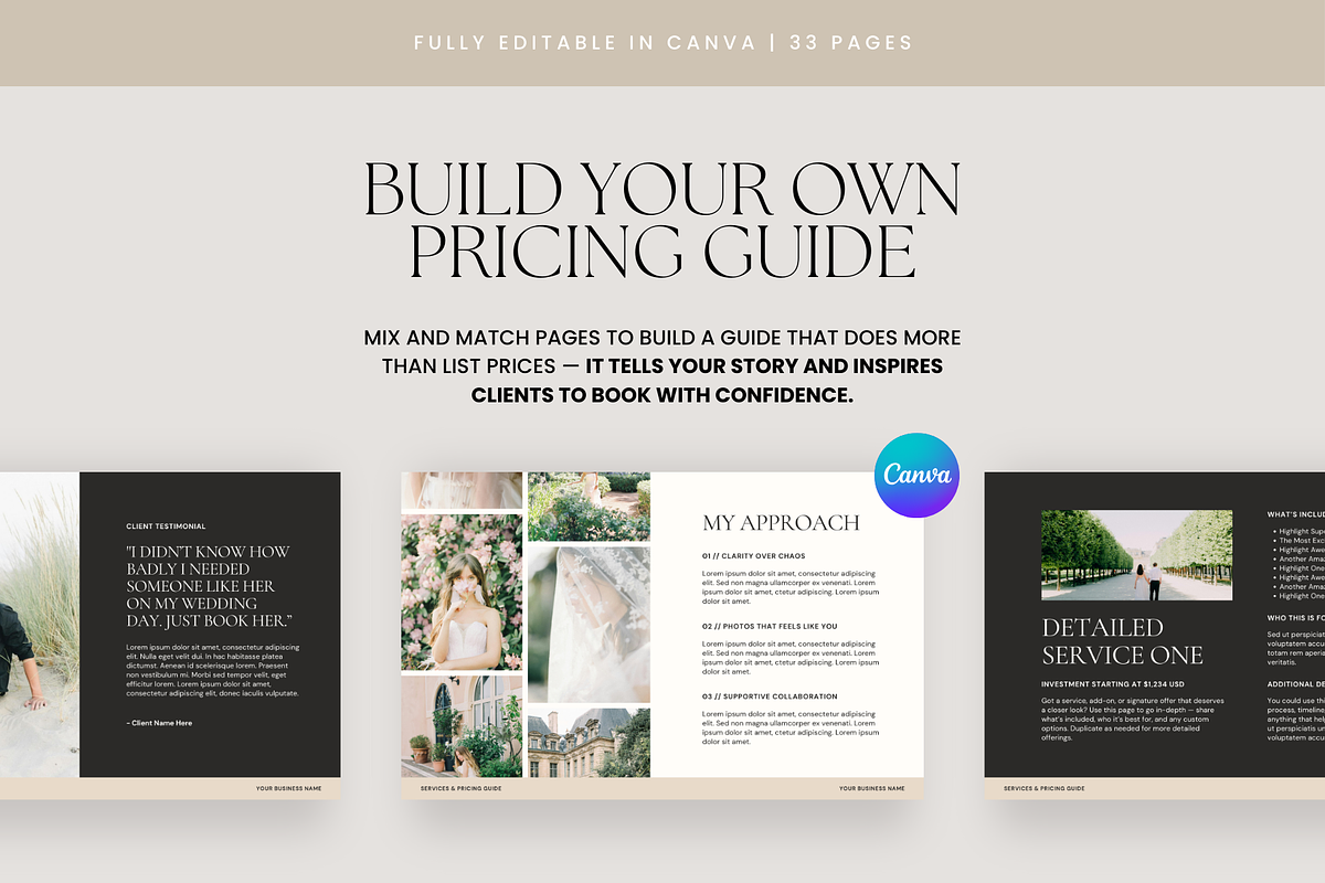 Pricing Guide Photography | Canva, a Presentation Template by Rosetta Lane Design (Photo 3 of 9)