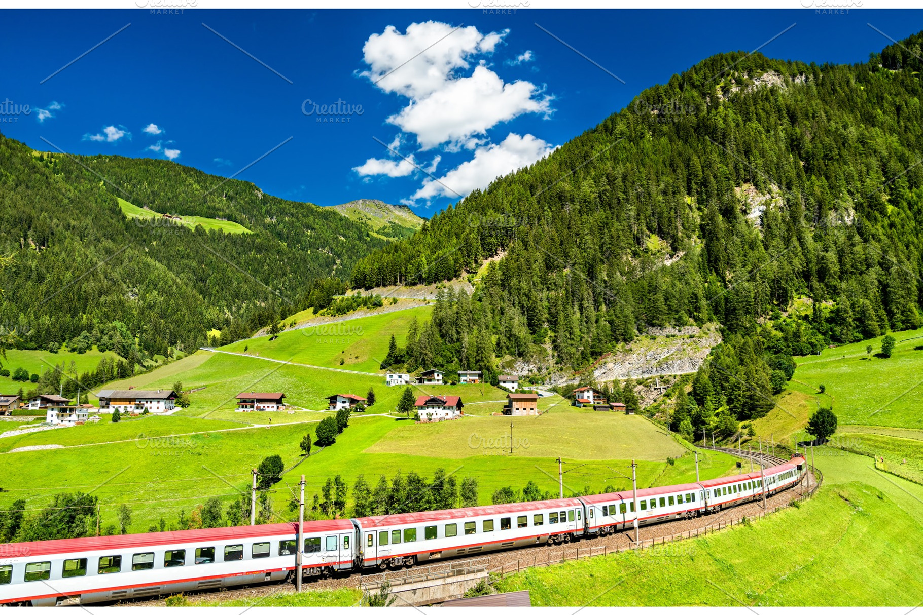 Passenger train at the brenner stock photo containing austria and train, a Transportation Photo by Leonid Andronov