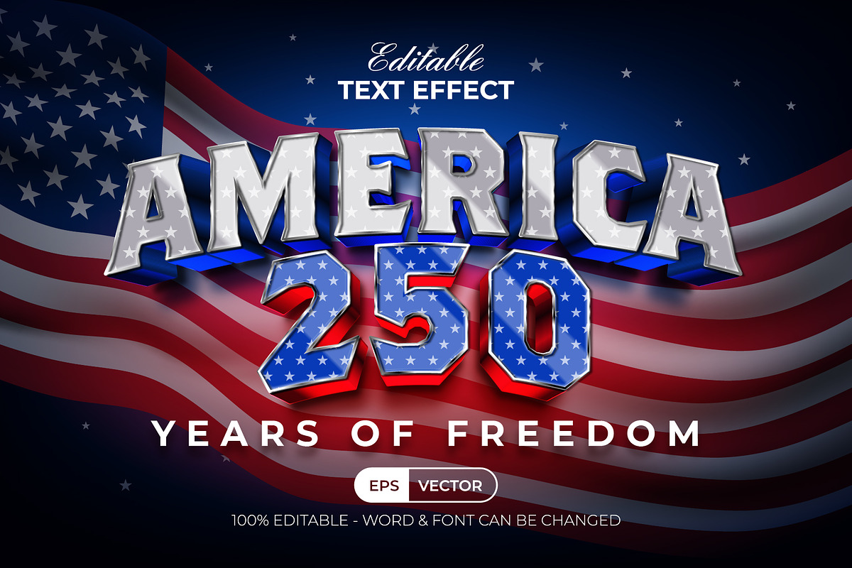 4th of July Text Effect, a Layer Style Add-On by Mockmenot (Photo 1 of 2)