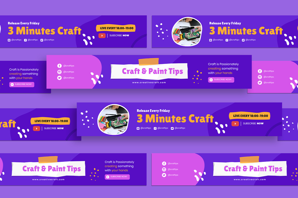 Craft Tips Youtube Cover, a Social Media Template by MikroType Std (Photo 4 of 4)