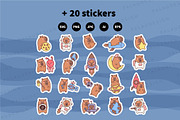 Capybara Space Clipart Set, an Education Illustration by Palau (Thumbnail 10 of 10)