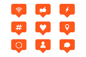 Like, Follower, Comment Icons