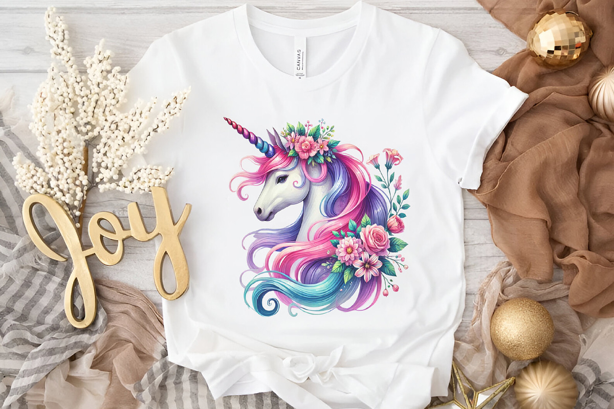 Floral Unicorn Clipart, Floral Clipa, an Illustration by DreamArtGraphic (Photo 2 of 5)