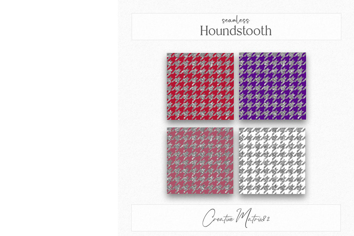 Silver Houndstooth Seamless Patterns, a Texture Graphic by Creative Matrix82 (Photo 5 of 5)