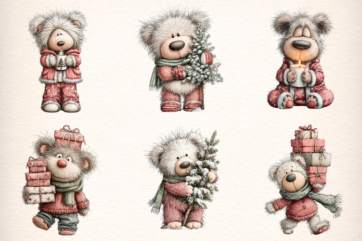 Whimsical Christmas Pink Teddies, a Transportation Illustration by Digital Artistic99 (Photo 3 of 10)