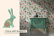 Folk Art Rabbits | 100% hand drawn, an Animal Illustration by Irina Ostapenko (Thumbnail 5 of 7)
