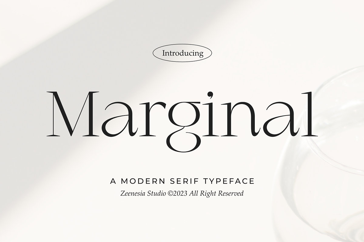 Marginal - A Modern Font, a Serif Font by zeenesia (Photo 1 of 18)