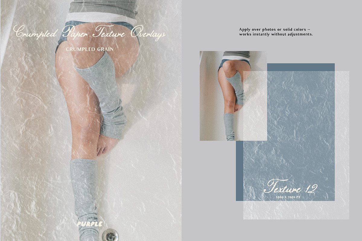 Crumpled Paper Texture Overlays, a Texture Graphic by Purple (Photo 7 of 17)