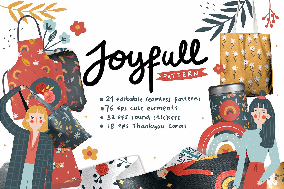 Joyfull Pattern, a Pattern Graphic by AM studio (Photo 1 of 4)