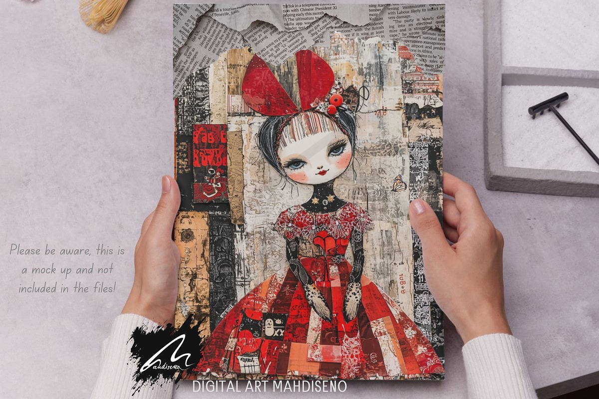 Shabby Xmas Mixed Media Scrappapers, a Decorative Illustration by Digital Art Mahdiseño (Photo 4 of 10)