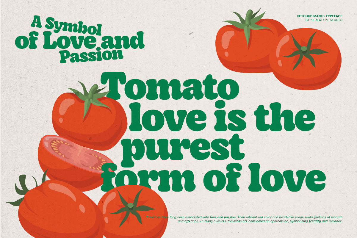 Ketchup Manis - Tasty Vintage Font, a Serif Font by Kereatype (Photo 2 of 17)