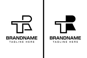 Letters TR Or RT Monogram Logo Set