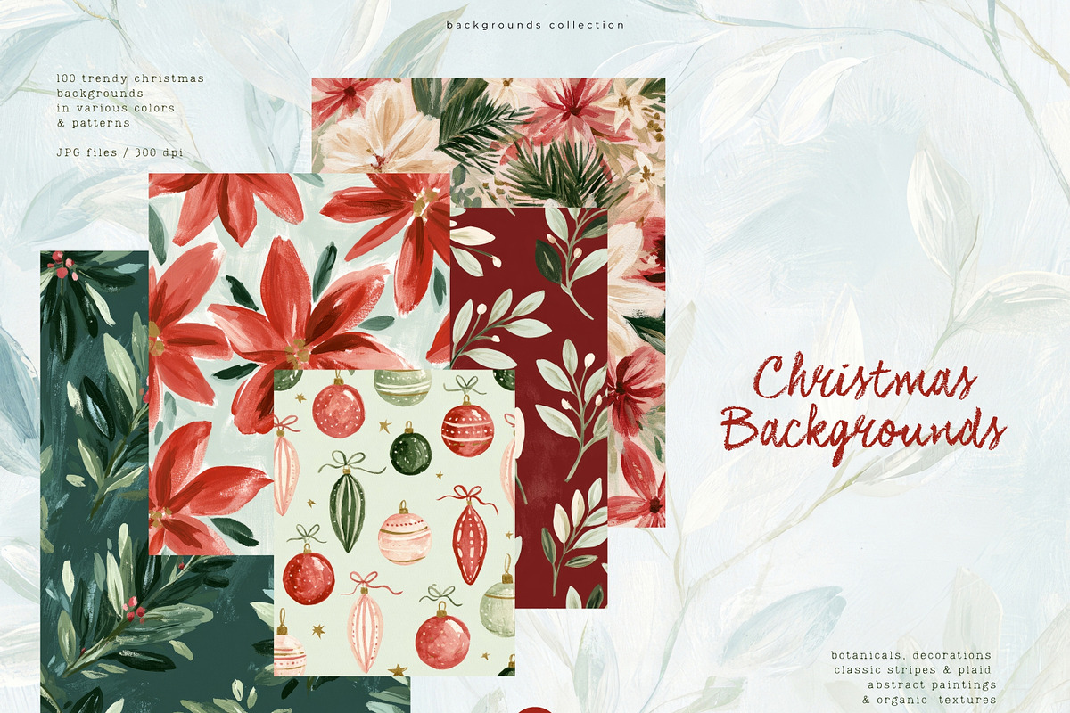 100 Christmas Backgrounds, a Background Graphic by PeDe Designs (Photo 2 of 16)