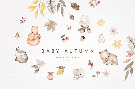 BABY AUTUMN watercolor set