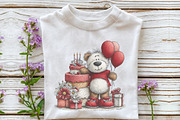 Whimsical Birthday Teddy Bear Clipar, an Illustration by OK Design (Thumbnail 4 of 6)