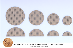 Laser Cut Round/Half Round Peg Board