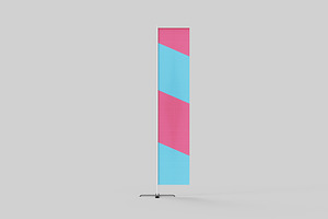 Commercial Banner Flags Mockup