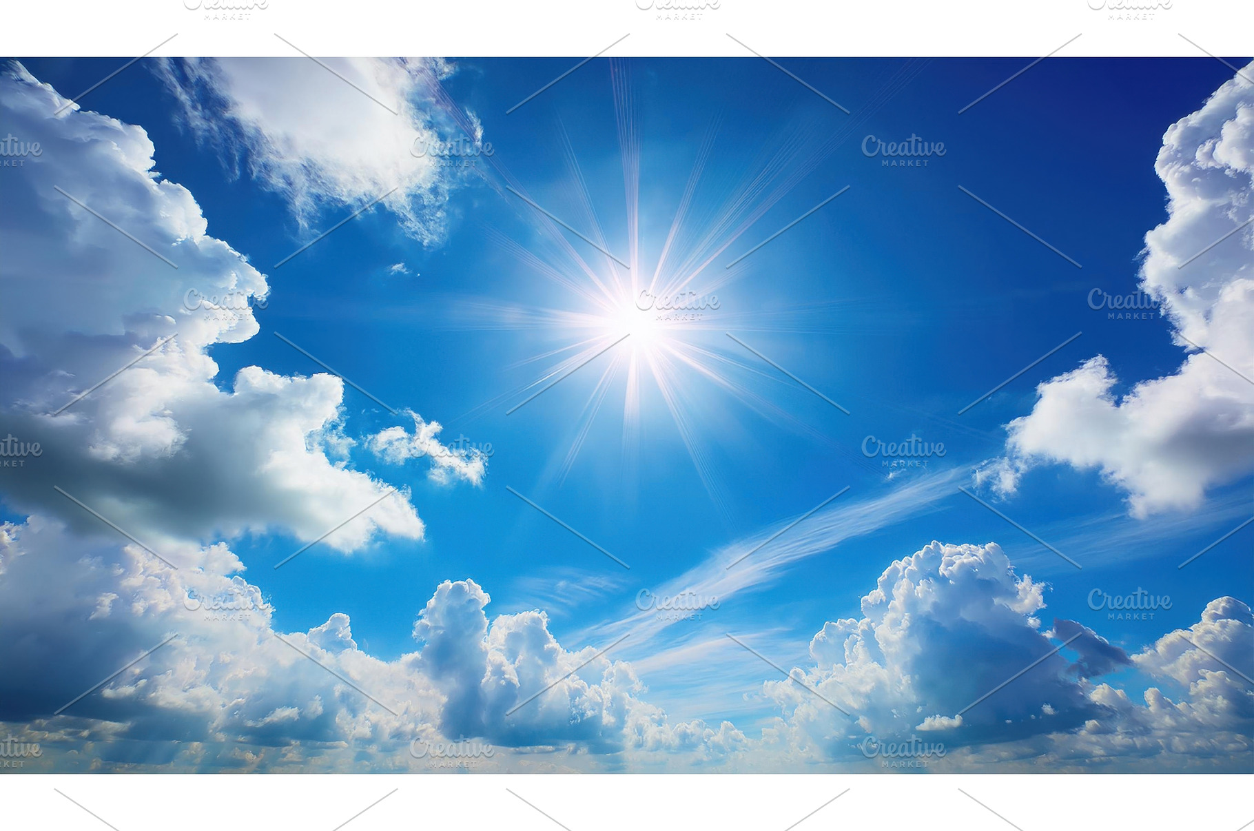 A bright blue sky with fluffy white, a Nature Photo by Igor Tichonow