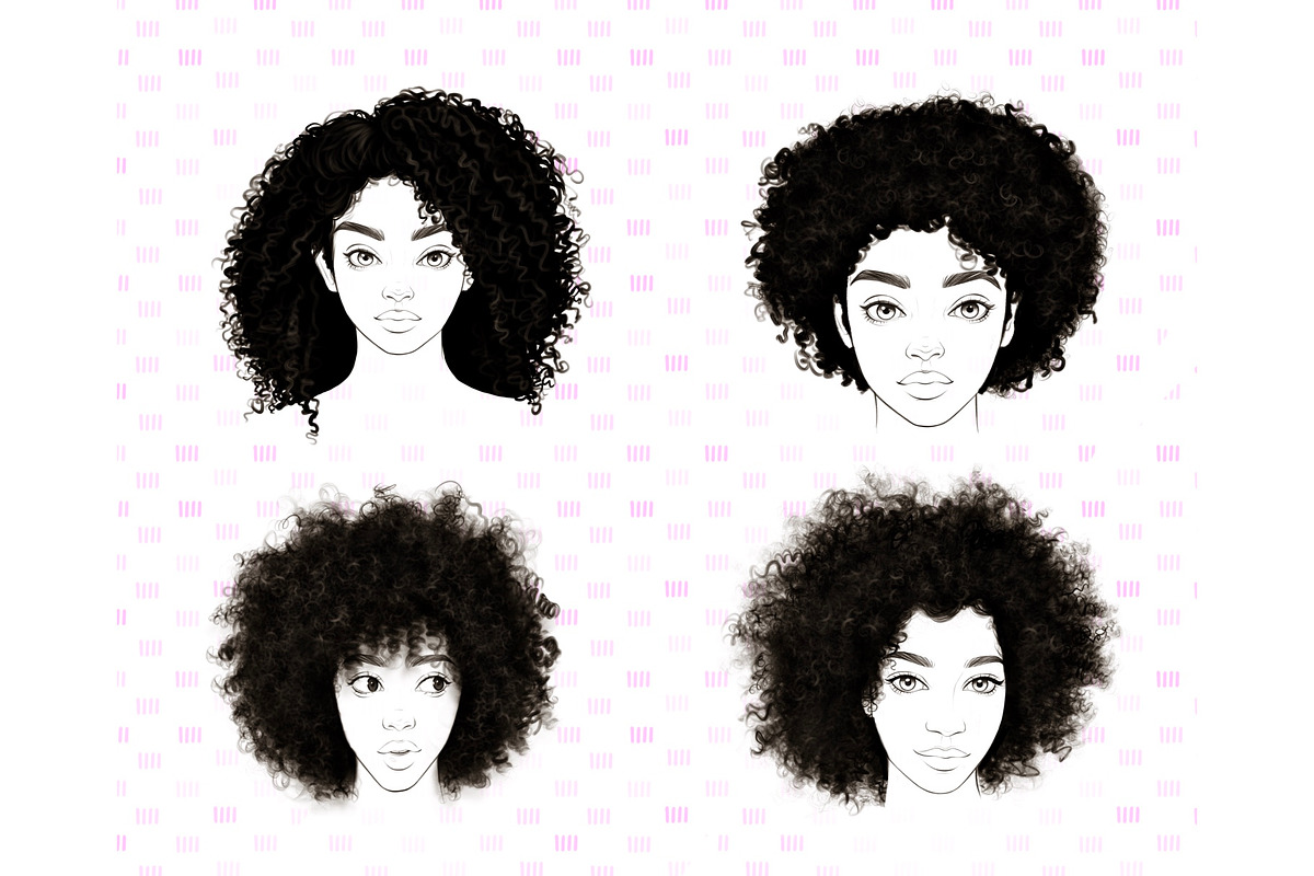 Curly Hair Stamps Brushes Procreate, a Brush Add-On by Lucrumplus (Photo 4 of 4)