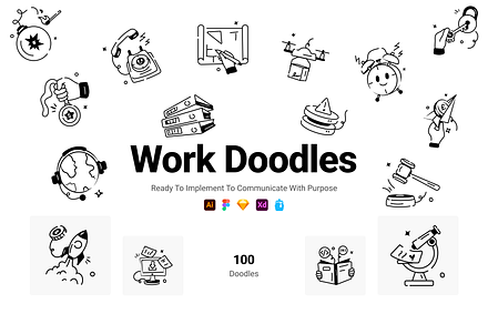 Doodle Work Icons, an Icon by Prosymbols