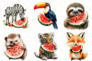 Summer Animals Enjoy Watermelon, an Illustration by Black Bird Studio (Thumbnail 4 of 5)