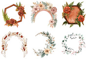 Boho Floral Frame Watercolor Clipart, an Illustration by DreamArtGraphic (Thumbnail 3 of 4)