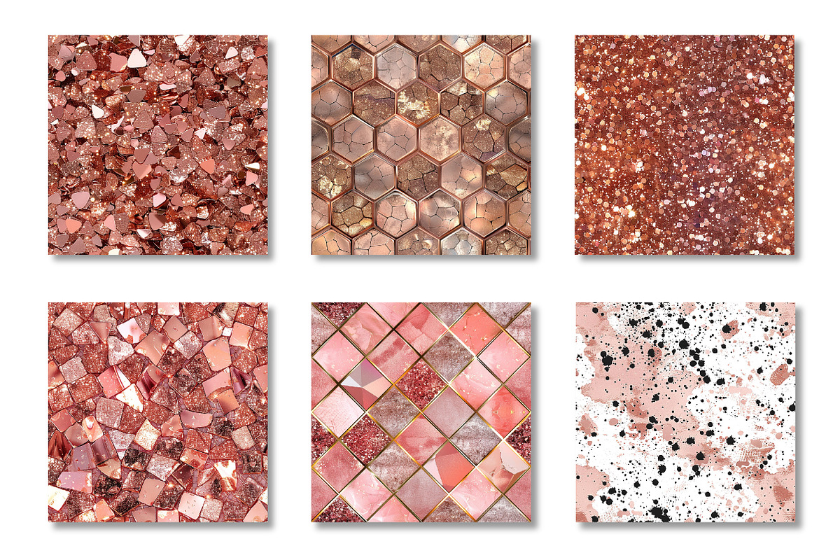 Rose Gold Glitter and Metallic, a Pattern Graphic by Canvas Craft (Photo 3 of 9)
