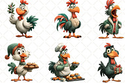 Quirky Christmas Chicken Clipart, an Illustration by Black Bird Studio (Thumbnail 5 of 6)
