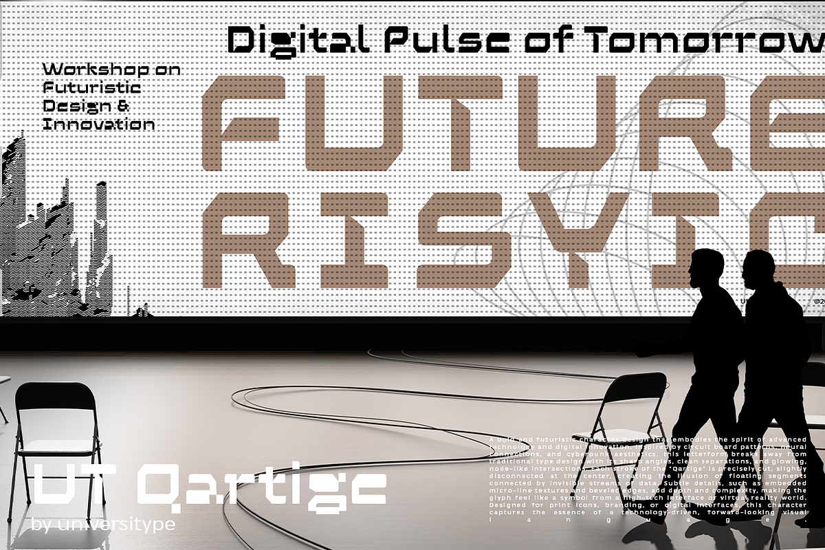 UT Qartige - A Technofuturistic Font, a Font by Universitype (Photo 11 of 12)