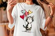 Whimsical Valentine Cat Clipart, an Illustration by OK Design (Thumbnail 5 of 6)
