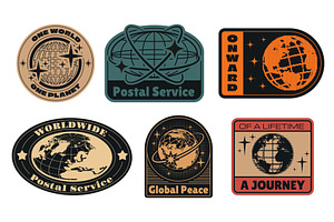 Y2k worldwide globe stickers set, an Object Illustration by art PVP - market