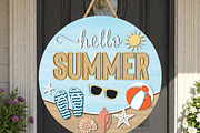 Hello Summer Beach Sign SVG, a Graphic by OK Design (Thumbnail 1 of 3)