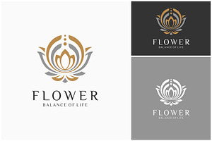 Flower Meditation Chakra Yoga Logo