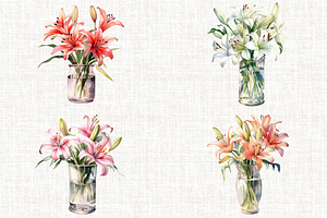 Tiger Lily In A Vase Clipart