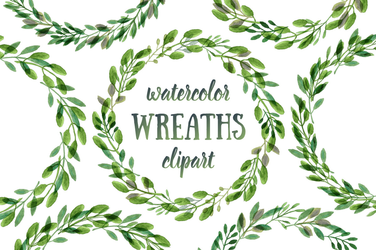 Botanical watercolor wreaths set, an Illustration by Floralis (Photo 1 of 3)