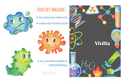 Science watercolor clipart,Chemistry, an Education Illustration by Vivitta (Thumbnail 3 of 4)