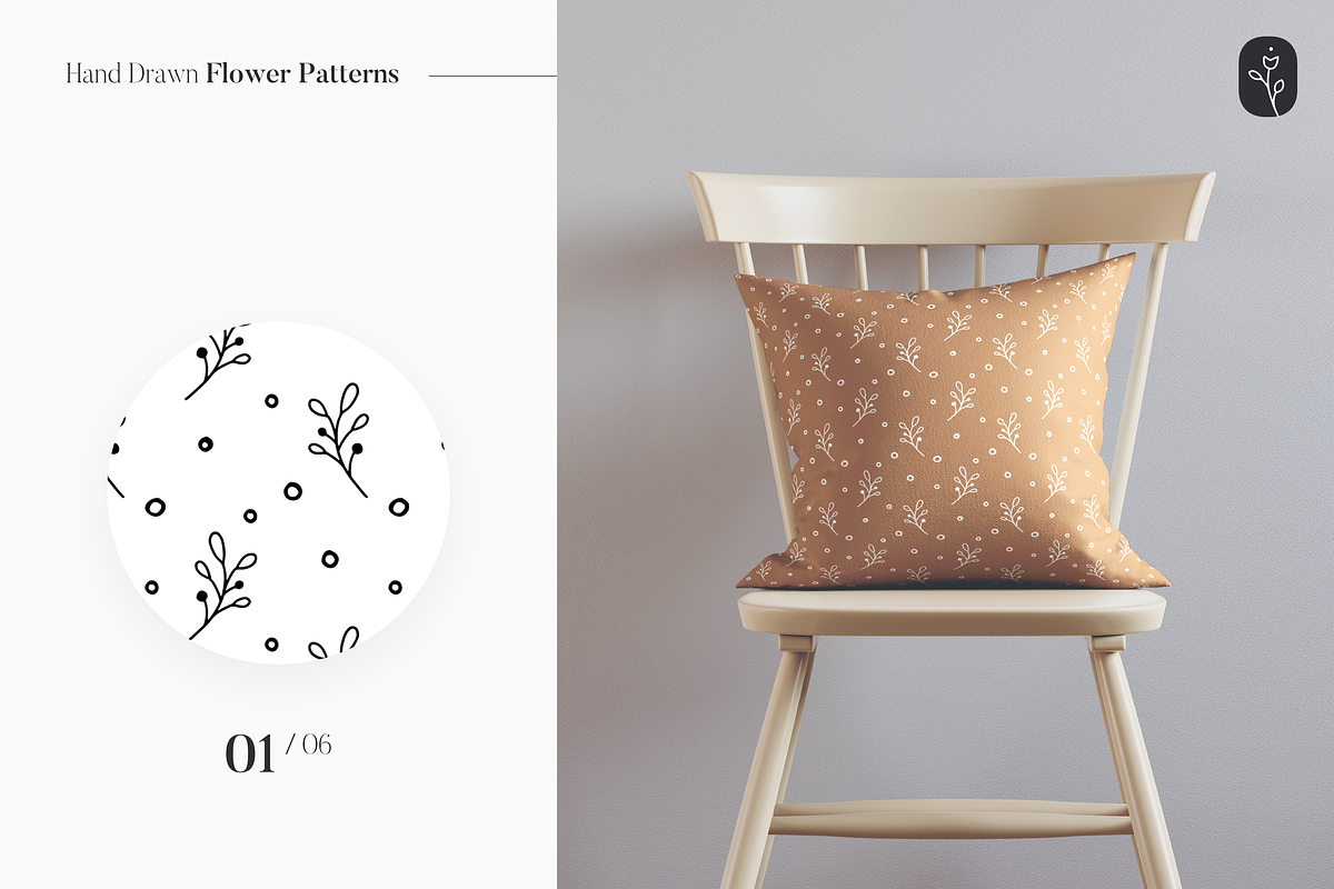 Hand Drawn Flower Patterns, a Pattern Graphic by SL Studio (Photo 2 of 9)