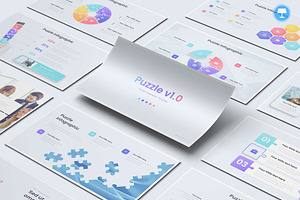 Puzzle Infographic Keynote, a Presentation Template by Pixslides