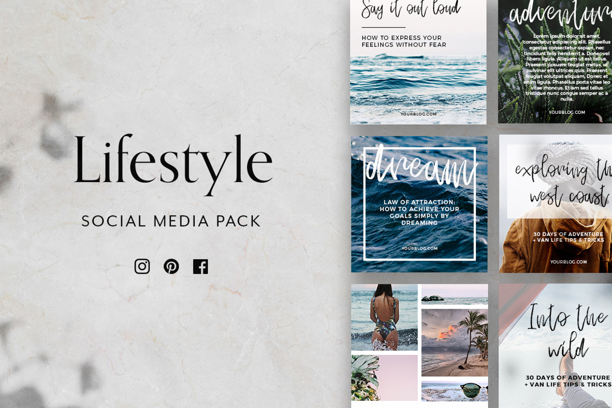 Lifestyle Social Media Pack, a Social Media Template by Eternel Design Studio (Photo 1 of 5)