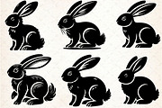 Easter Bunny SVG Silhouette Vector B, an Illustration by Rose Art (Thumbnail 2 of 5)