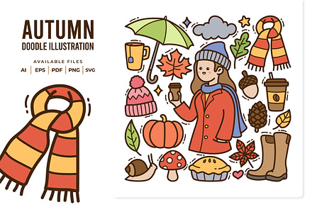 Autumn Doodle Illustration