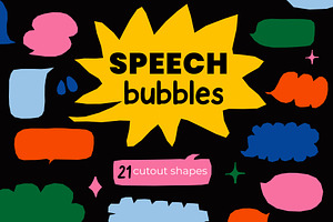 Abstract Speech Bubbles Cutout Shape