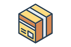 Box carton color icon, a Duotone Icon by Creative priyanka