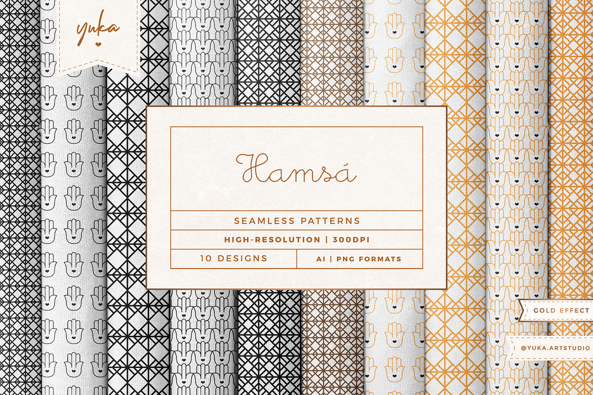 Hamsa Pattern, a Pattern Graphic by Yuka Baby (Photo 1 of 7)