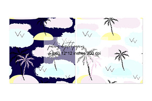 Summer Pattern With Palms